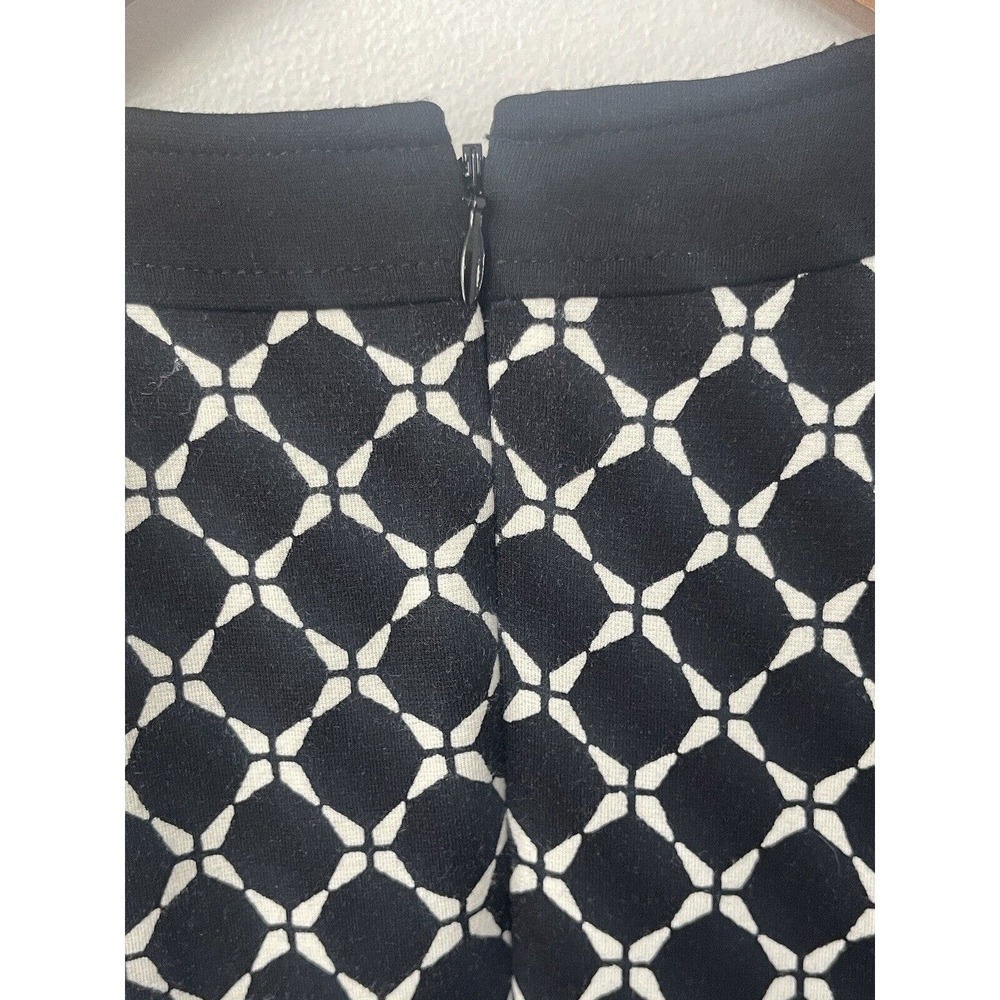 Talbots Womens Black White Patterned Sheath Dress MIDI Size 10P Sleeveless - Picture 11 of 14
